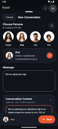 Kayal Google Play screenshot showing persona selection